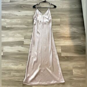 Lavender satin slip dress